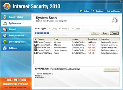 Internet Security 2010 Virus Removal
