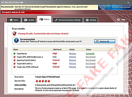 AV Security Essentials Fake AV Security Essentials