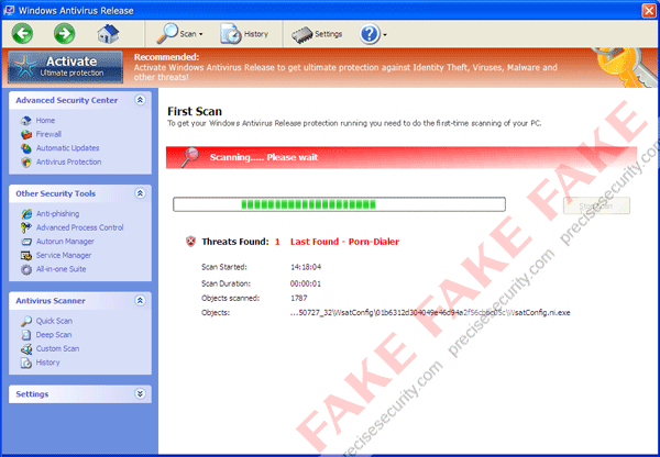 Windows Antivirus Release Fake Windows Antivirus Release