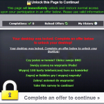 “Unlock this Page. Complete an offer to continue.”