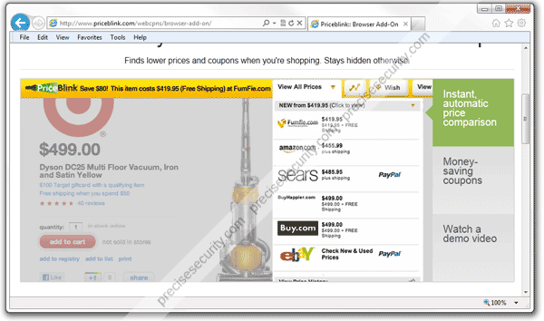Coupons pop up virus