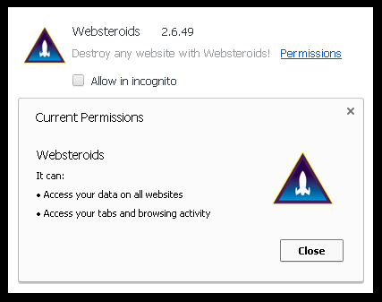 Remove websteroids ads