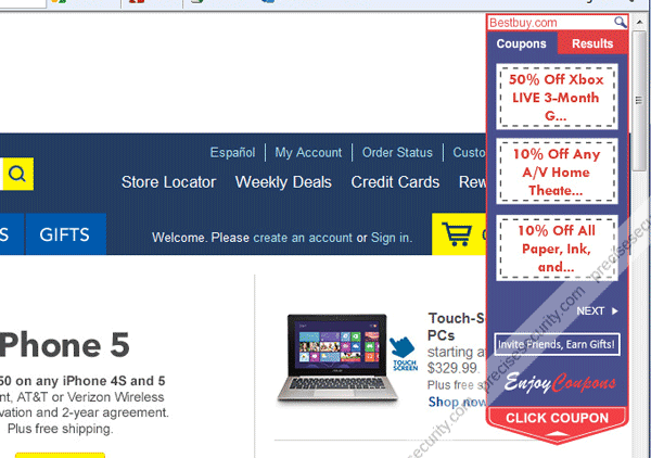 EnjoyCoupon intrusion method